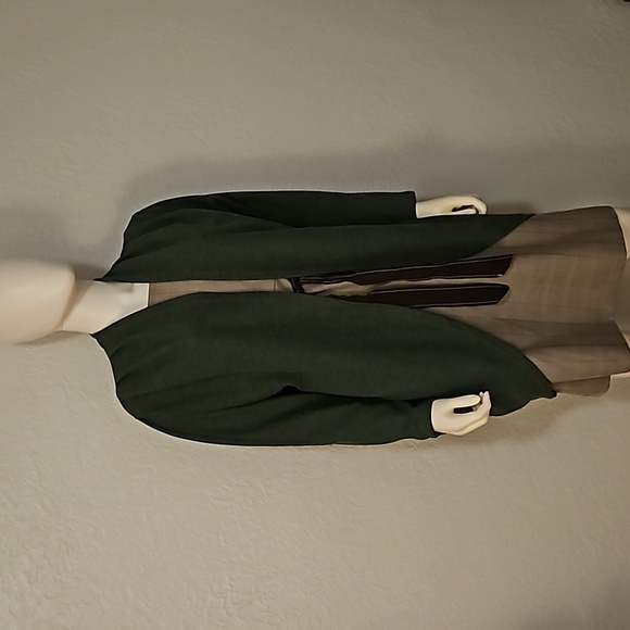 3/$30 Emerald Green Open Front Holiday Kimono - Picture 2 of 6